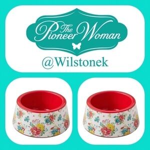 The Pioneer Woman set of 2 Fancy Flowers 14-Ounce Melamine Pet Bowl:
